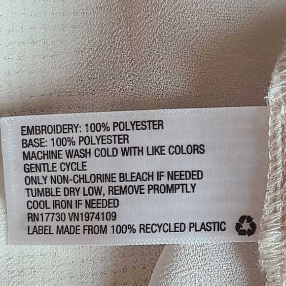 Knox Rose Womens XL Boho Embroidered Tribal Print Empire Waist Blouse Sheer - Picture 7 of 10